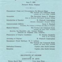 1.8 A-1 Program of Commencement Exercises, June 7, 1968