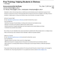 3.35 B Free Training: Helping Students in Distress