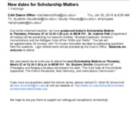 3.51 C New dates for Scholarship Matters