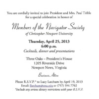 2.2 L Invitation to a Celebration in Honor of the Members of the Navigator Society