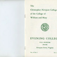 2.1 A Evening College Residence Course Catalog, Fall Semester 1964-1965