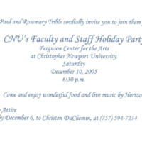 1.9 K Invitation to CNU&#039;s Faculty and Staff Holiday Party