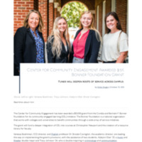 2.46 C Newsroom: Center for Community Engagement Awarded $15K Bonner Foundation Grant