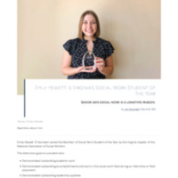 3.37 B Newsroom: Emily Hewett is Virginia&#039;s Social Work Student of the Year