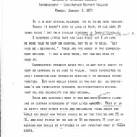 1.8 A-2 Remarks of Marshall Coleman Commencement-Christopher Newport College Monday January 8, 1979 