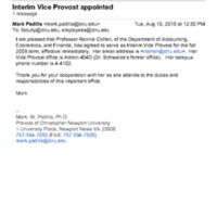 4.12 Interim Vice Provost appointed