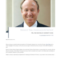 1.4 E-3 Newsroom: President Trible Announces Retirement