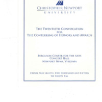 1.8 E The Twentieth Convocation for the Conferring of Honors and Awards, May 8, 2015