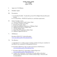4.3 A Faculty Senate Agenda, November 5, 2004