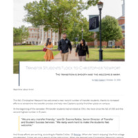 2.1 I Newsroom: Transfer Students Flock to Christopher Newport