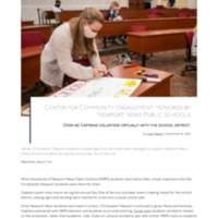 2.46 C Newsroom: Center for Community Engagement Honored by Newport News Public Schools