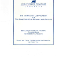 1.8 E The Eighteenth Convocation for the Conferring of Honors and Awards, May 10, 2013
