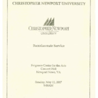 1.8 A-6 Baccalaureate Service, May 13, 2007
