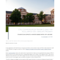 3.15 A Newsroom: CNU Communication Majors Eligible for Accelerated ODU Graduate Program