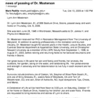4.11 news of passing of Dr. Masterson