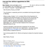 4.12 new pre-law advisor appointed at CNU