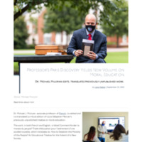 3.30 A Newsroom: Professor&#039;s Paris Discovery Yields New Volume on Moral Education