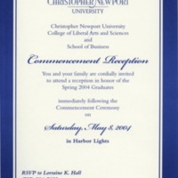 1.8 A-5 Commencement Reception, May 8, 2004