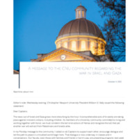 1.9 D-5 Newsroom: A Message to the CNU Community Regarding the War in Israel and Gaza