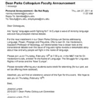 1.9 J Dean Parks Colloquium Faculty Announcement