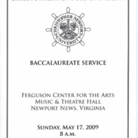 1.8 A-6 Baccalaureate Service, May 17, 2009