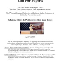2.33 G-1 callforpapershoaglundconf 2016