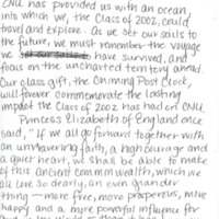 1.8 A-2 Presentation of the 2002 Class Gift 