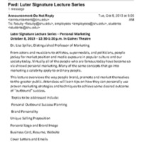 3.54 B Luter Signature Lecture Series - Personal Marketing