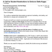 5.2 ZA A Call for Student Nominations to Omicron Delta Kappa