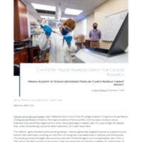 3.13 B Newsroom: Chemistry Major Awarded Grant for Cancer Research
