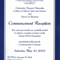 1.8 A-5 Commencement Reception, May 10, 2003