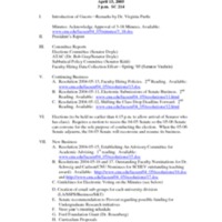 4.3 A Agenda: Faculty Senate Meeting April 15, 2005