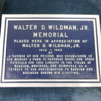 1.12 E Walter D. Wildman, Jr. Plaque