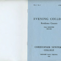 2.1 A Evening College Residence Course Catalog, Fall Semester 1962-1963