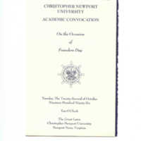 1.8 B Academic Convocation, Founders Day, October 22, 1996