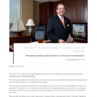 3.54 A Newsroom: Alan Witt &#039;76 Named Dean of Luter School of Business