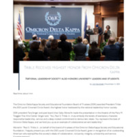 5.2 ZA Newsroom: Trible Receives Highest Honor From Omicron Delta Kappa