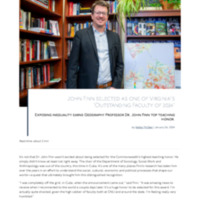 3.37 Newsroom: John Finn Selected as one of Virginia&#039;s &quot;Outstanding Faculty of 2024&quot;