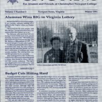 5.1 A-1 Winter 1991 CNC News: For Alumni and Friends of Christopher Newport College