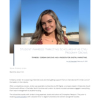 3.15 A Newsroom: Student Awarded Marketing Scholarship as CNU Program Grows