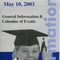 1.8 A-4 Commencement, May 10, 2003, General Information and Calendar of Events