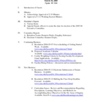 4.3 A Agenda: Faculty Senate Meeting March 18, 2005