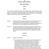 5.2 E-1 Sigma Alpha Omega Constitutions and By-Laws