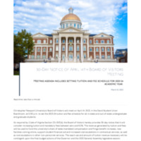 2.8 G Newsroom: 30-Day Notice of April 14th Board of Visitors Meeting