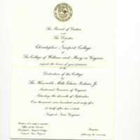 1.7 E Invitation for the Dedication of the College by the Honorable Mills Edwin Godwin, Jr. 