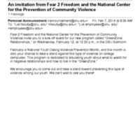 1.9 ZE An invitation from Fear 2 Freedom and the National Center for the Prevention of Community Violence