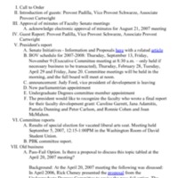 4.3 A Agenda for Faculty Senate meeting, September 7, 2007