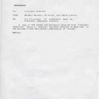 1.8 D-1 Clarification to Statements made in the College&#039;s 25th Anniversary publication &quot;Voices.&quot; 