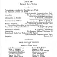 1.8 A-1 Program of Commencement Exercises, June 2, 1967