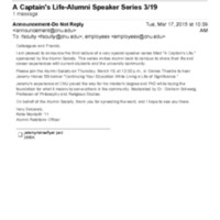 5.1 C-8 A Captain&#039;s Life-Alumni Speaker Series - Jeremy Hanes